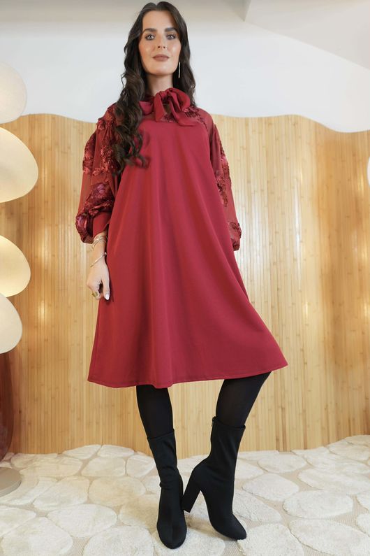 Belvedon Pussy Bow Dress Burgundy /10 